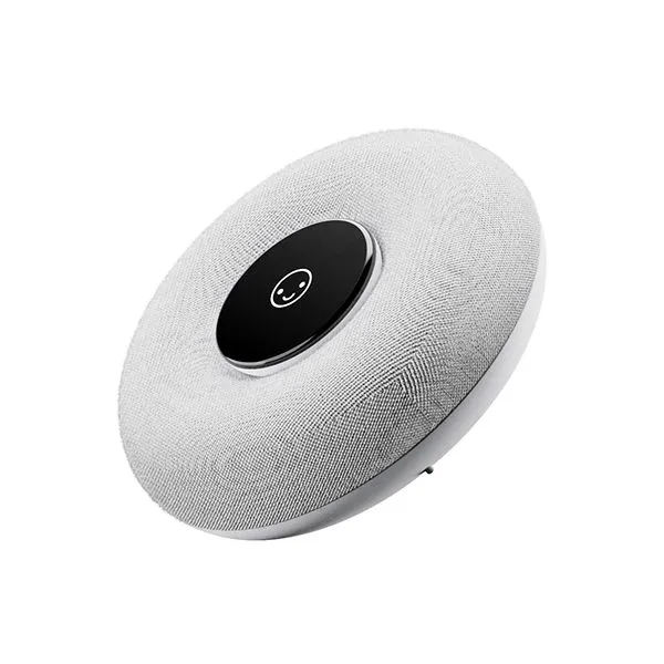 an image of a white speaker on a white background in the sha