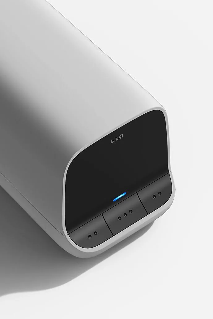 the back end of an electronic device on a white surface