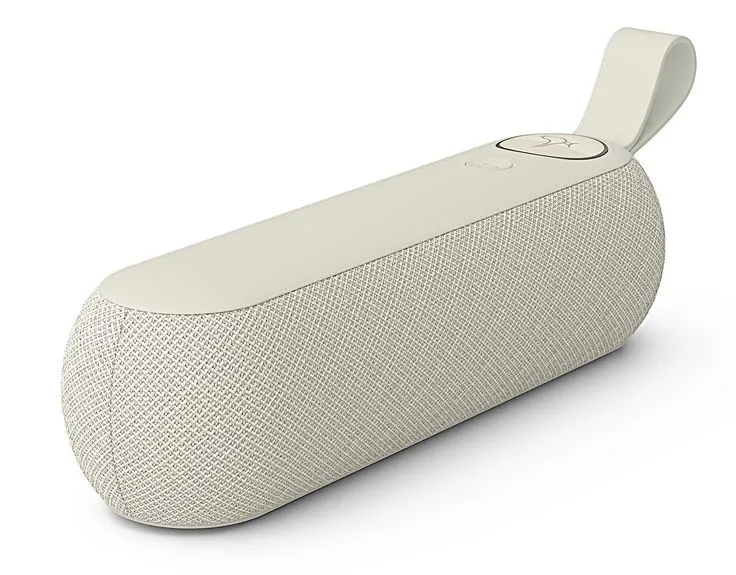 an image of a white speaker on a white background that looks